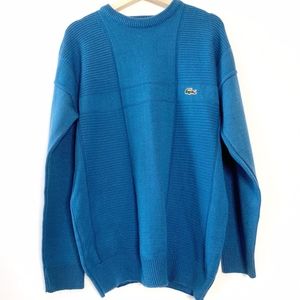VTG Lacoste Mens Medium Teal 100% Cotton Sweater